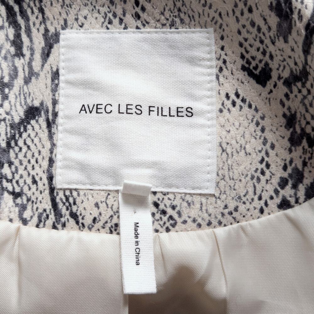 Anthropologie Avec Les Filles Size L White Animal Print Trench Coat - Picture 12 of 12